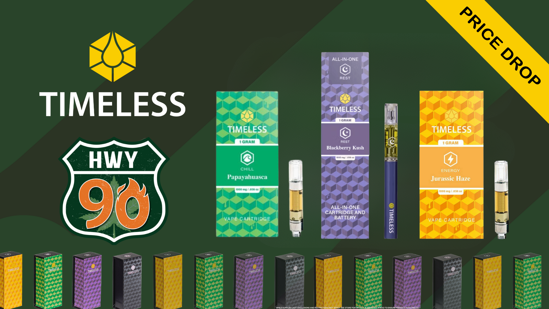 price drop on timeless cannabis vapes at highway 90 in marlton nj